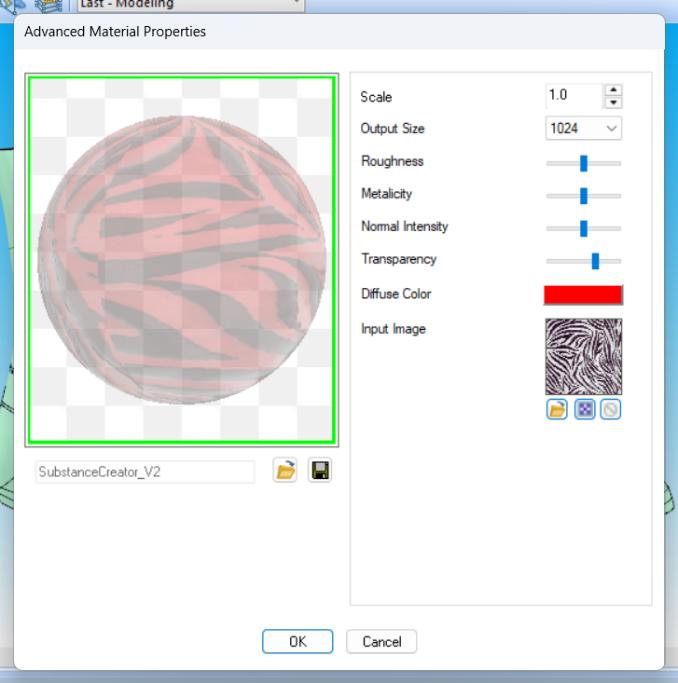 Advanced materials: transparency and diffuse colour